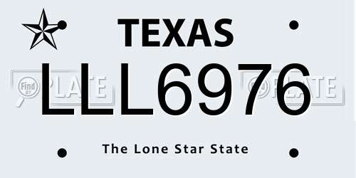 LLL6976 Texas License Plate