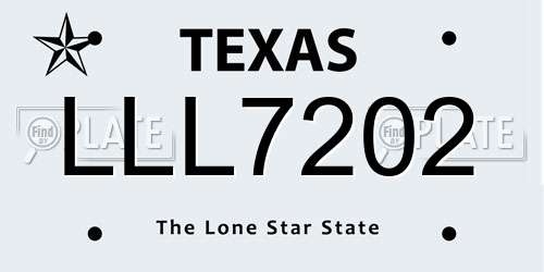 LLL7202 Texas License Plate