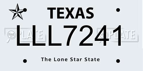 LLL7241 Texas License Plate