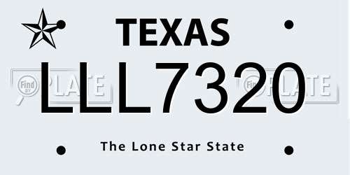 LLL7320 Texas License Plate