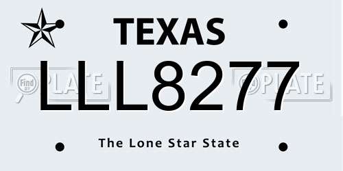LLL8277 Texas License Plate