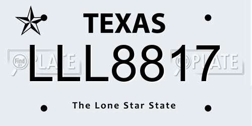 LLL8817 Texas License Plate