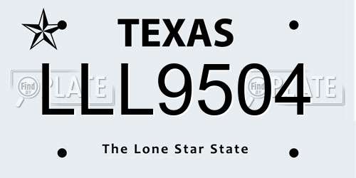 LLL9504 Texas License Plate