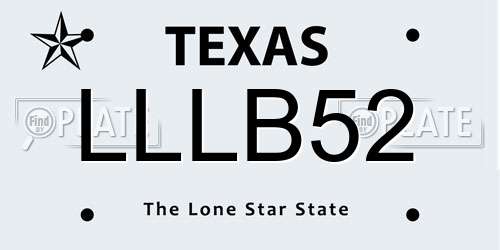LLLB52 Texas License Plate