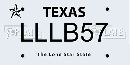 LLLB57 Texas License Plate