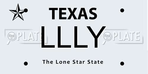 LLLY Texas License Plate