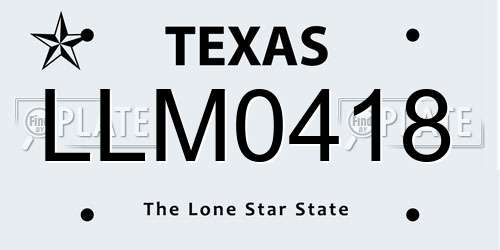 LLM0418 Texas License Plate