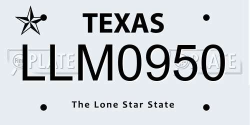LLM0950 Texas License Plate
