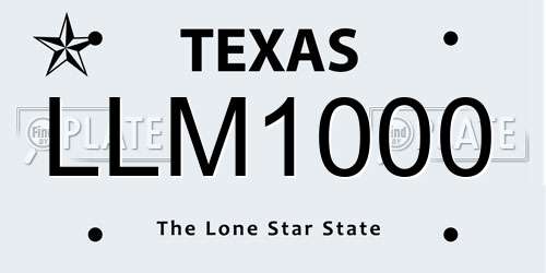 LLM1000 Texas License Plate