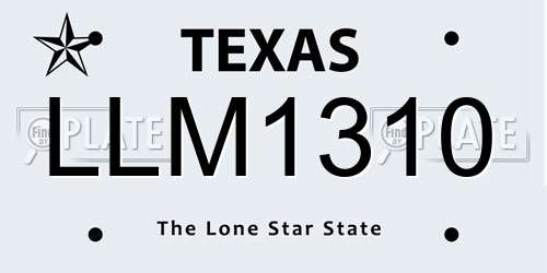 LLM1310 Texas License Plate