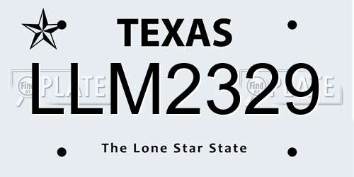 LLM2329 Texas License Plate