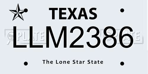 LLM2386 Texas License Plate