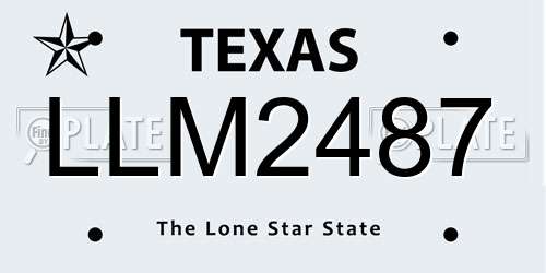 LLM2487 Texas License Plate