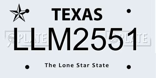 LLM2551 Texas License Plate