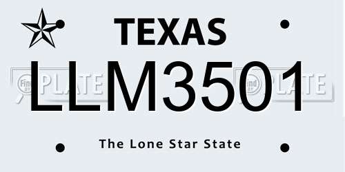 LLM3501 Texas License Plate