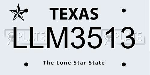 LLM3513 Texas License Plate