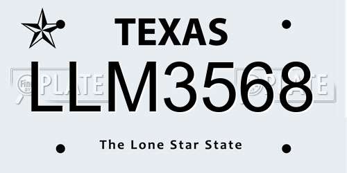 LLM3568 Texas License Plate