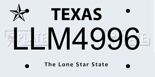 LLM4996 Texas License Plate