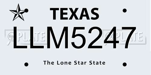 LLM5247 Texas License Plate