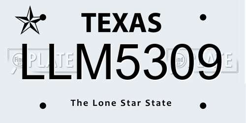 LLM5309 Texas License Plate