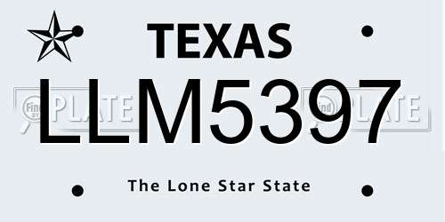LLM5397 Texas License Plate
