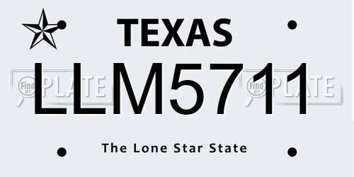 LLM5711 Texas License Plate
