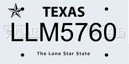 LLM5760 Texas License Plate
