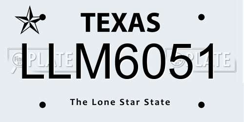LLM6051 Texas License Plate