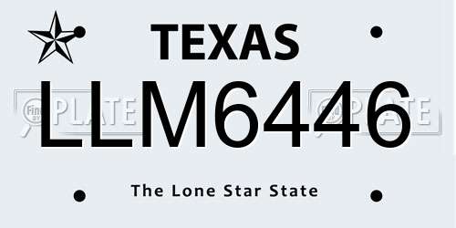 LLM6446 Texas License Plate
