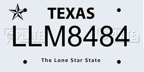 LLM8484 Texas License Plate