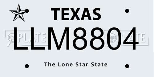LLM8804 Texas License Plate