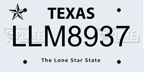 LLM8937 Texas License Plate