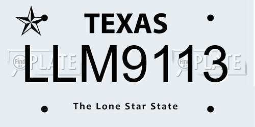 LLM9113 Texas License Plate