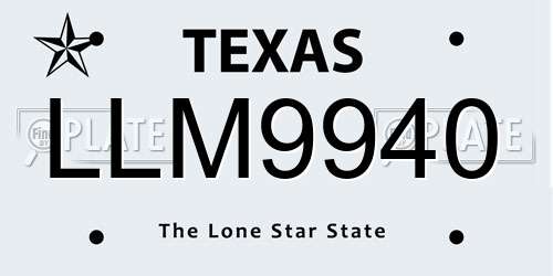 LLM9940 Texas License Plate