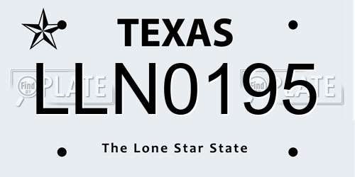 LLN0195 Texas License Plate