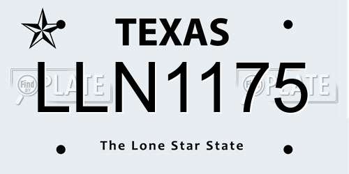 LLN1175 Texas License Plate