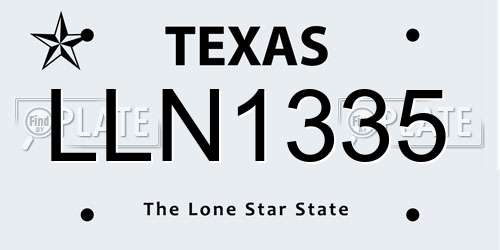 LLN1335 Texas License Plate