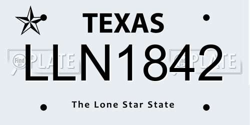 LLN1842 Texas License Plate