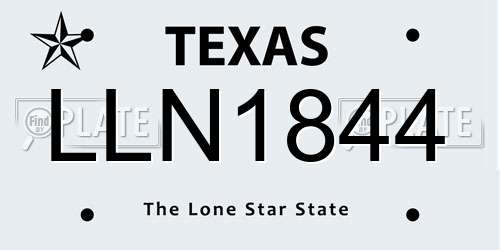 LLN1844 Texas License Plate