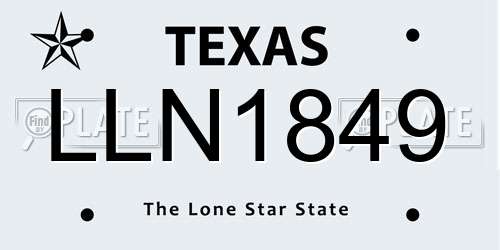 LLN1849 Texas License Plate