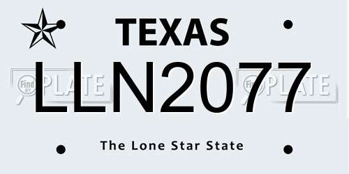 LLN2077 Texas License Plate