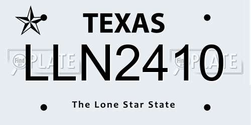 LLN2410 Texas License Plate