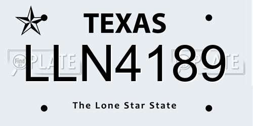 LLN4189 Texas License Plate