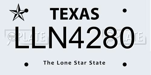 LLN4280 Texas License Plate