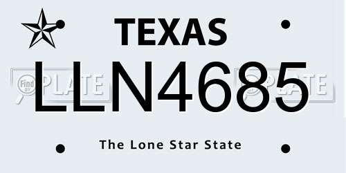 LLN4685 Texas License Plate