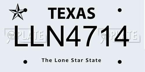 LLN4714 Texas License Plate