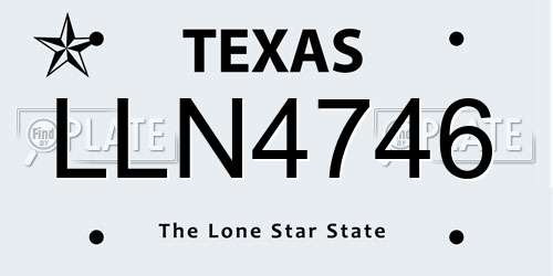 LLN4746 Texas License Plate
