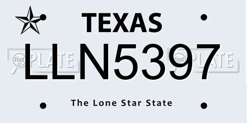 LLN5397 Texas License Plate