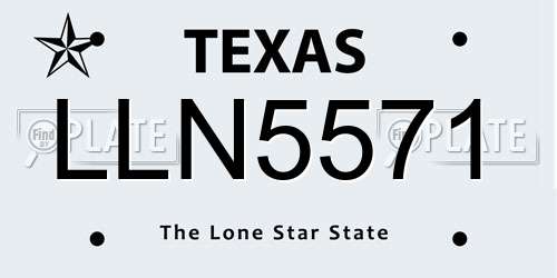 LLN5571 Texas License Plate