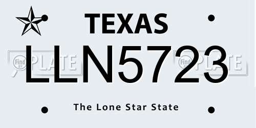 LLN5723 Texas License Plate